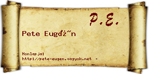 Pete Eugén névjegykártya